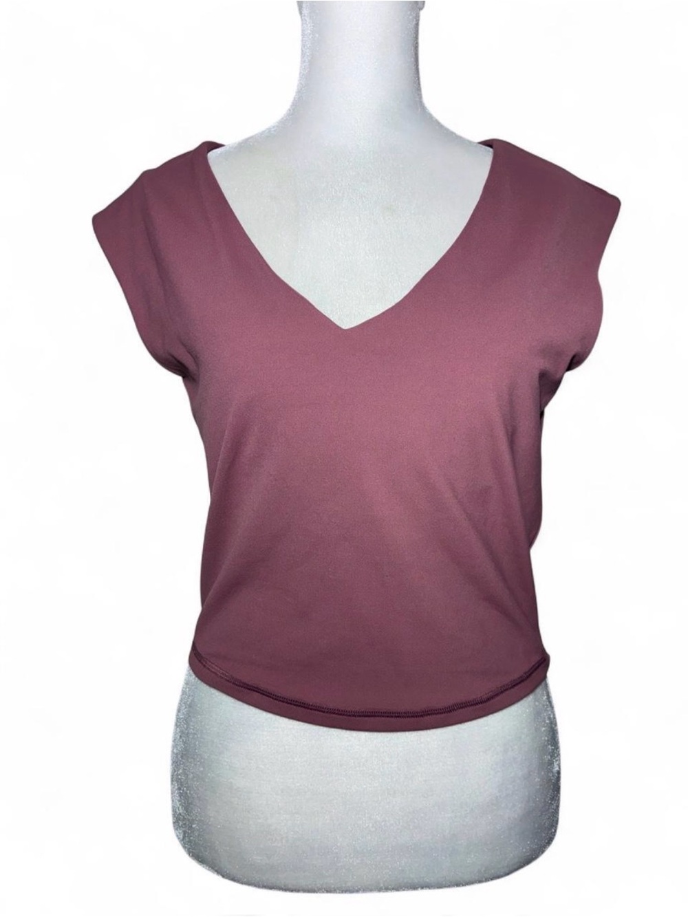 Athleta Vita Free Cropped Tee Transcend Plum Crop Top size Medium - Picture 2 of 7
